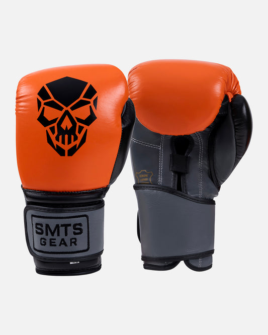 (Kick)bokshandschoen leer zwart oranje voor beginners en gevorderden