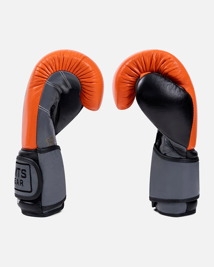 (Kick)bokshandschoen leer zwart oranje voor beginners en gevorderden