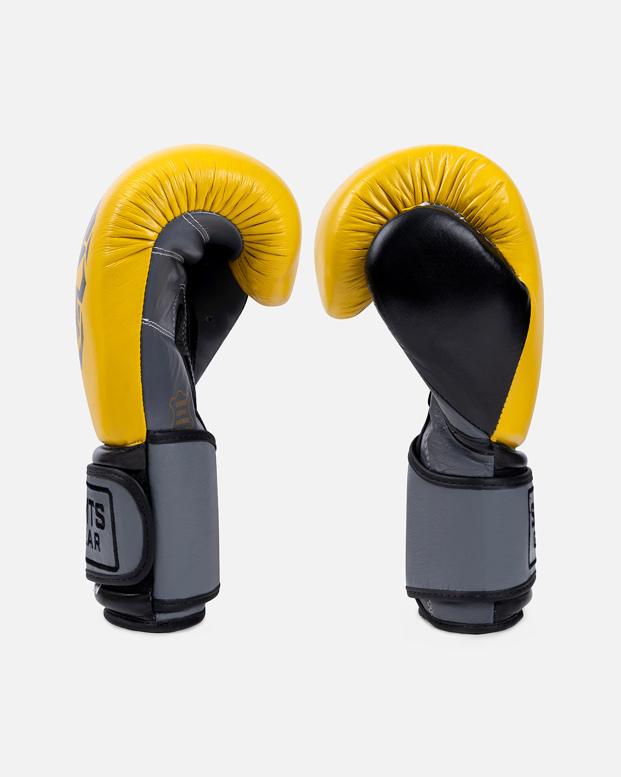 (Kick)bokshandschoen leer zwart geel voor beginners en gevorderden