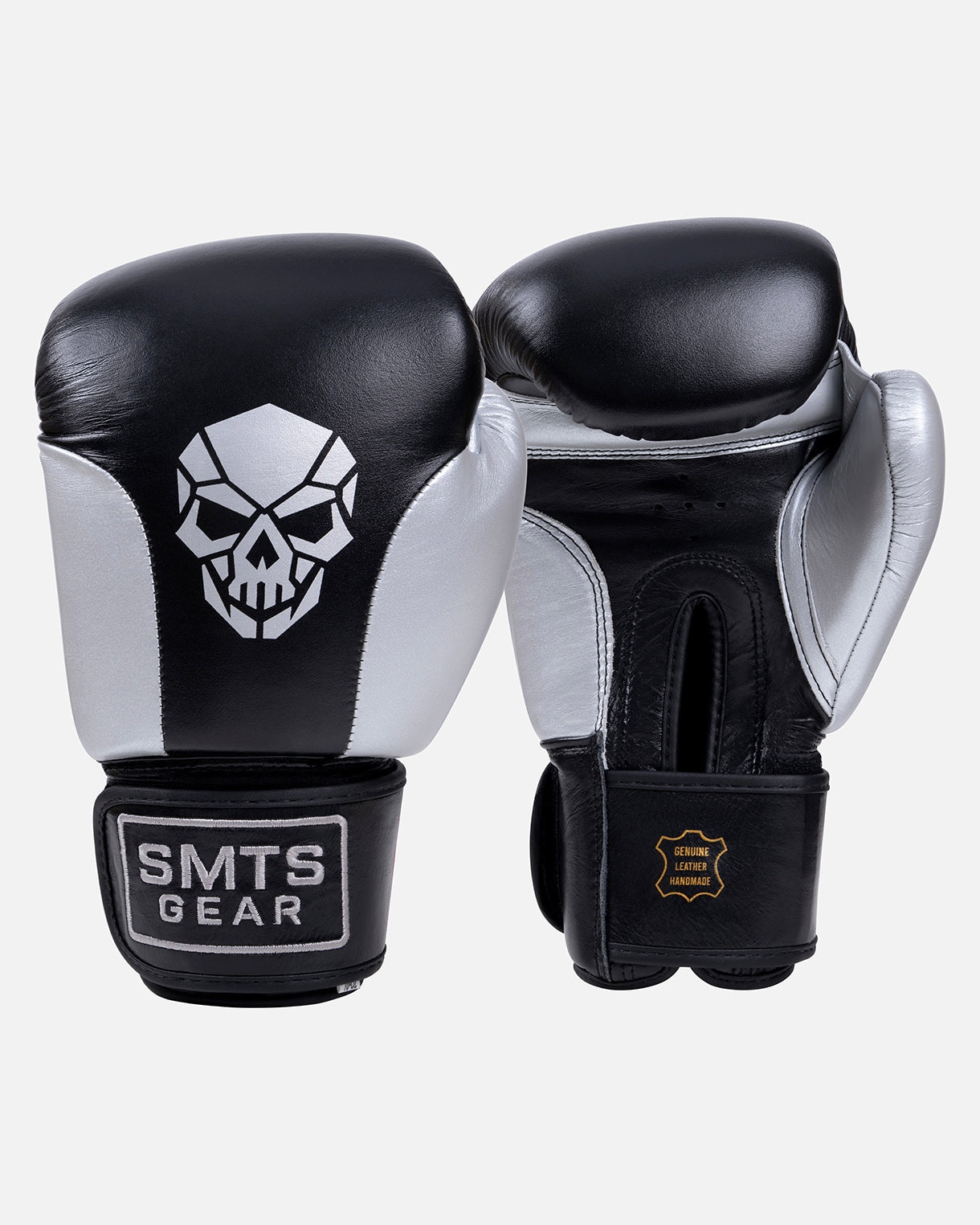 (Kick)bokshandschoen leer zwart zilver voor beginners en gevorderden