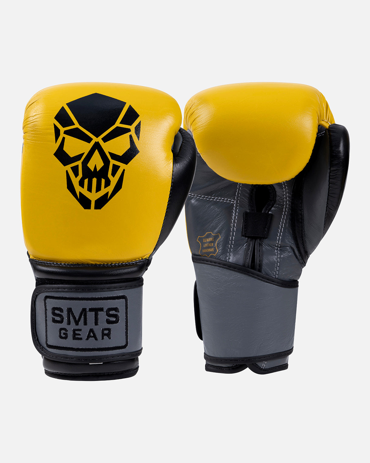 (Kick)bokshandschoen leer zwart geel voor beginners en gevorderden