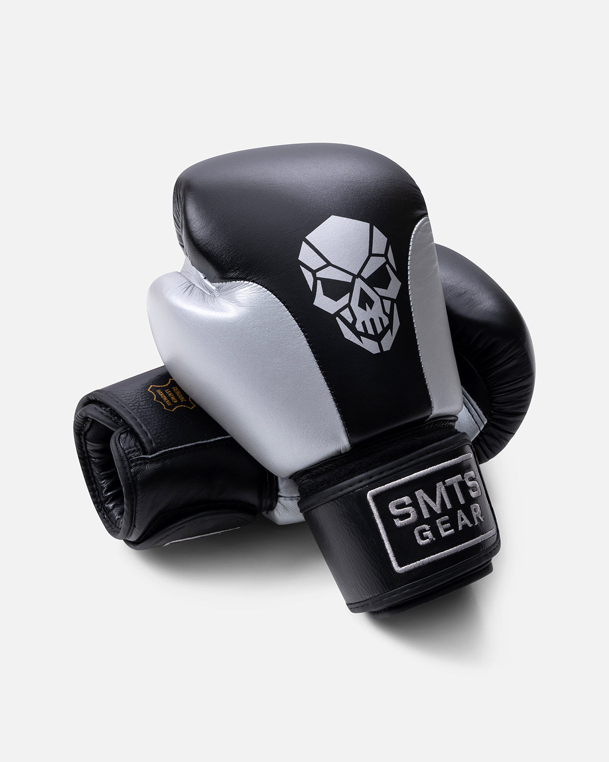 (Kick)bokshandschoen echt leer zwart zilver voor beginners en gevorderden