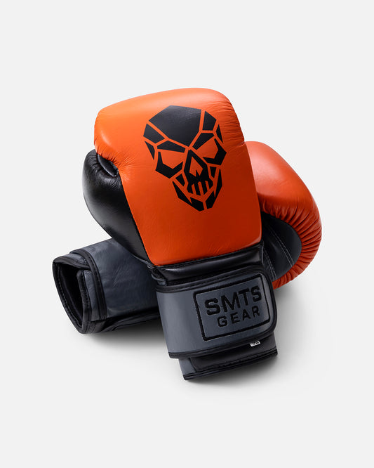 (Kick)bokshandschoen leer zwart oranje voor beginners en gevorderden